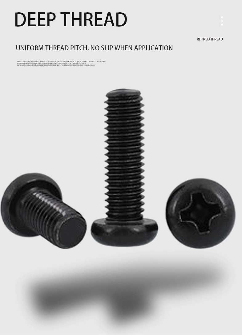 10-32 x 5/16" Pan Head Phillips Machine Screw Steel Black ANSI/ASME B18.6.3