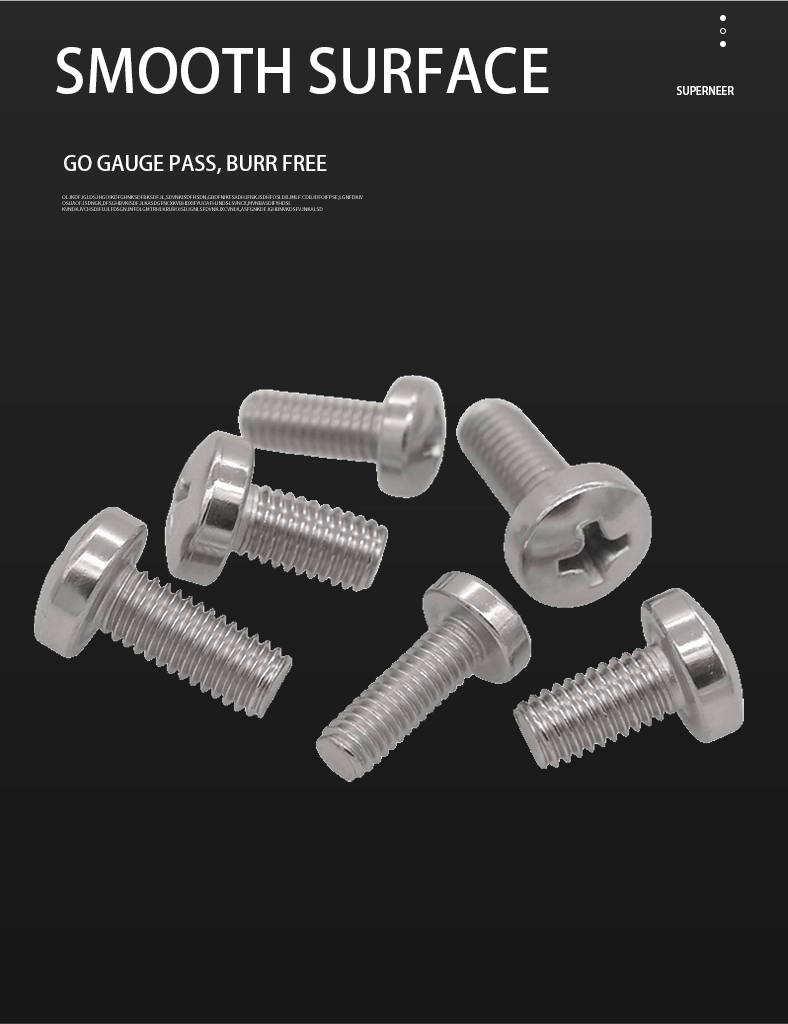 3-48 x 7/16"  Pan Head Phillips Machine Screw SUS304 Stainless Steel Inox ANSI/ASME B18.6.3
