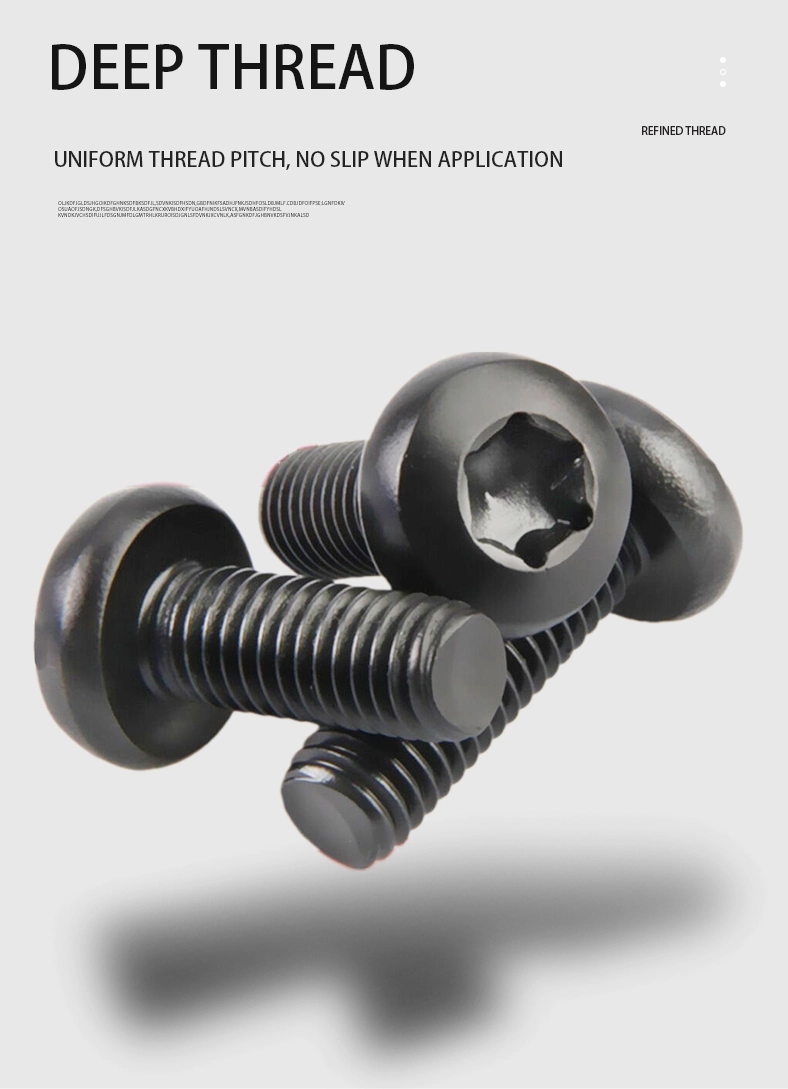 M6 x 12 mm Pan Head Torx Machine Screw Steel Black ISO 14583
