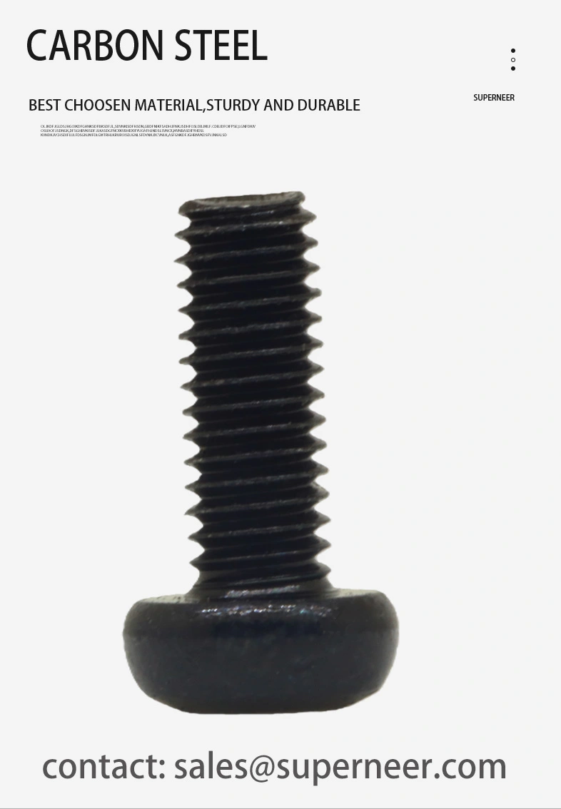 M3 x 8 mm Pan Head Torx Machine Screw Steel Black ISO 14583