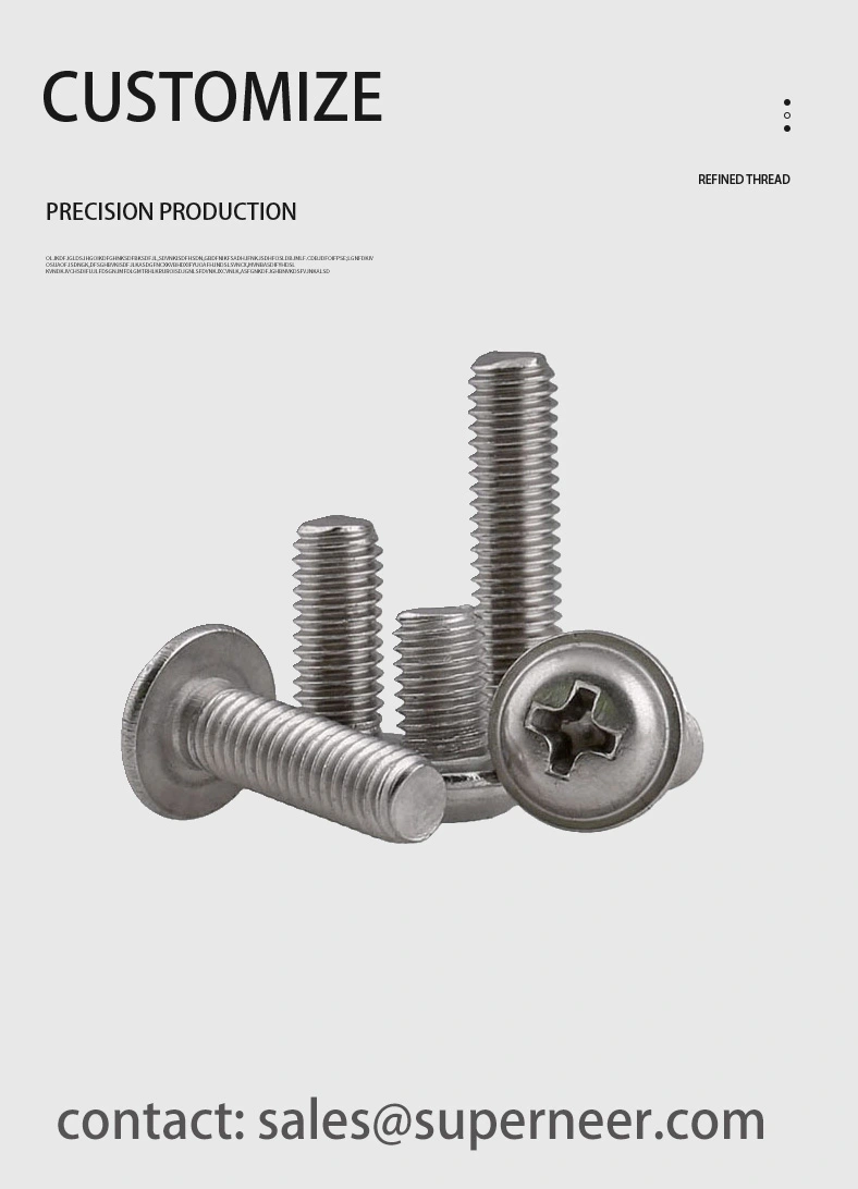 8-32 x 7/16"  Pan Washer Head Phillips Machine Screws SUS304 Stainless Steel Inox