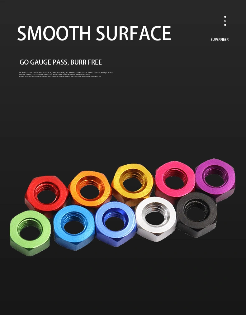 M5 Aluminium Hex Nut Anodized Color
