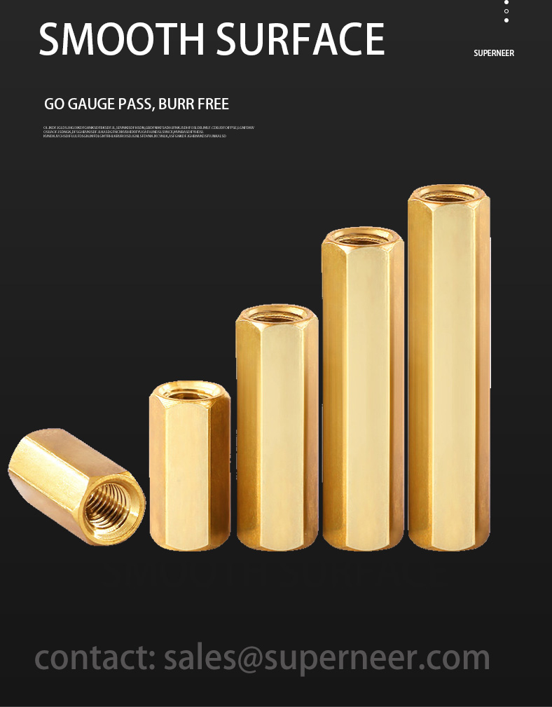 4-40 x 7/16" Hex Female Female Standoff Spacer Brass