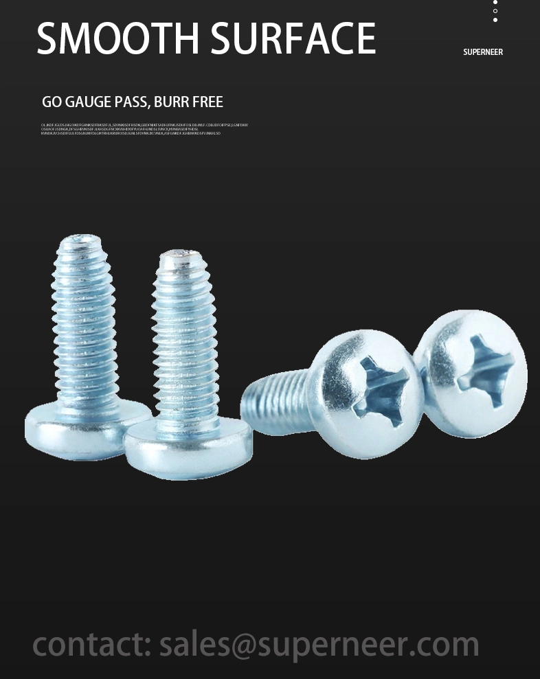 M3 × 7mm Pan Head Phillips Thread Forming Screws for Metal Steel Blue Zinc Plated