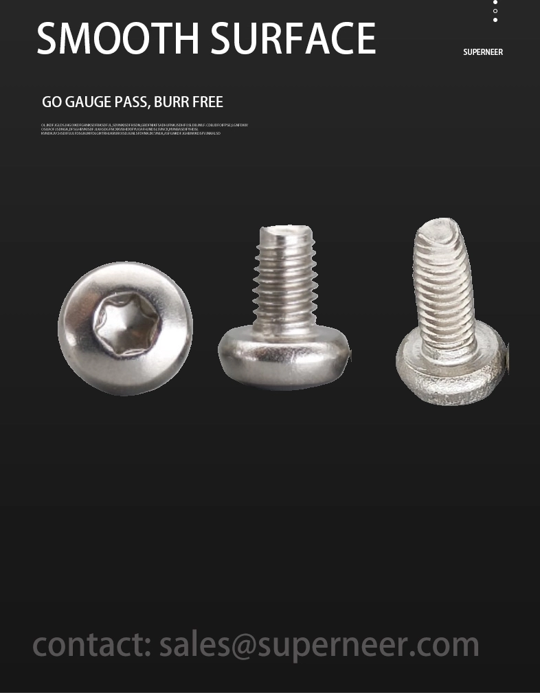 M6 × 12mm Pan Head Torx Thread Forming Screws for Metal SUS304 Stainless Steel Inox