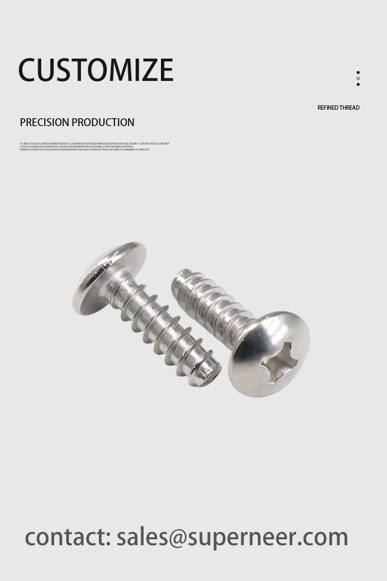 2.5 x 10mm Phillips Truss Head Self Tapping Screws SUS304 Stainless Steel