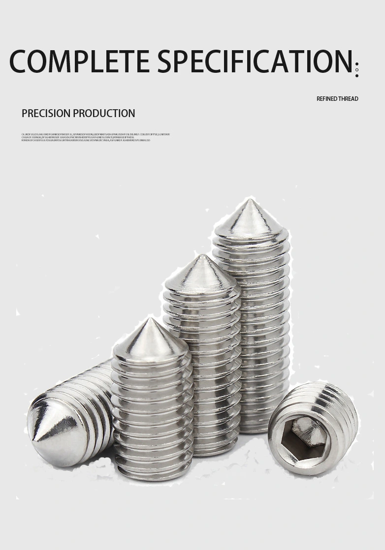 M1.8 x 2.5mm Socket Set Screw Cone Point SUS304 Stainless Steel Inox DIN914
