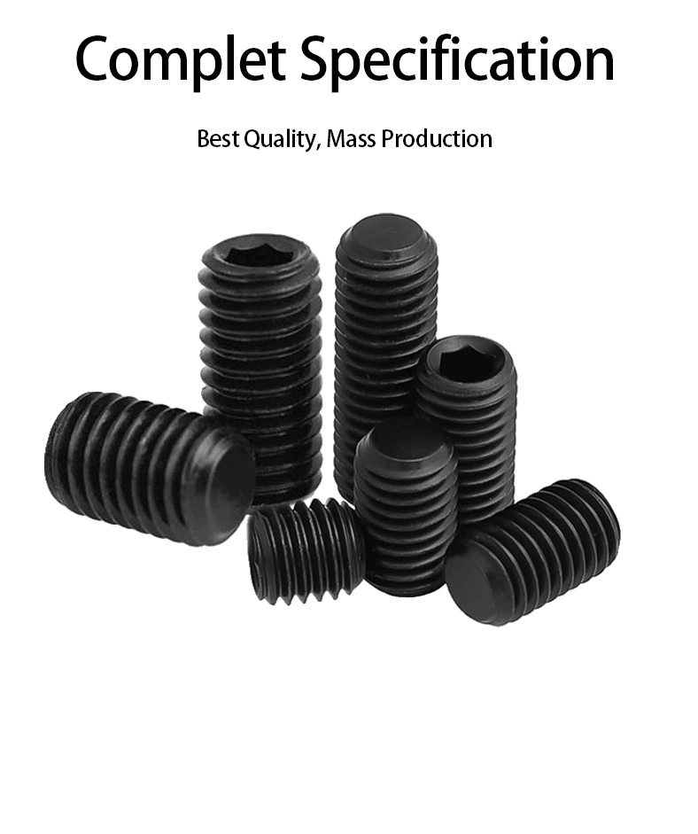 0 x 3/16" Flat Socket Set Screws Steel Black