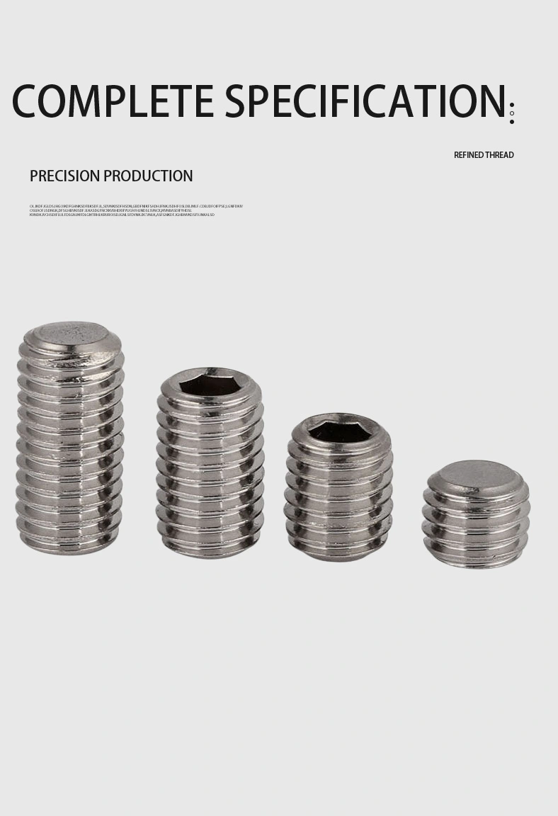 8 x 3/8" Flat Socket Set Screws SUS304 Stainless Steel Inox