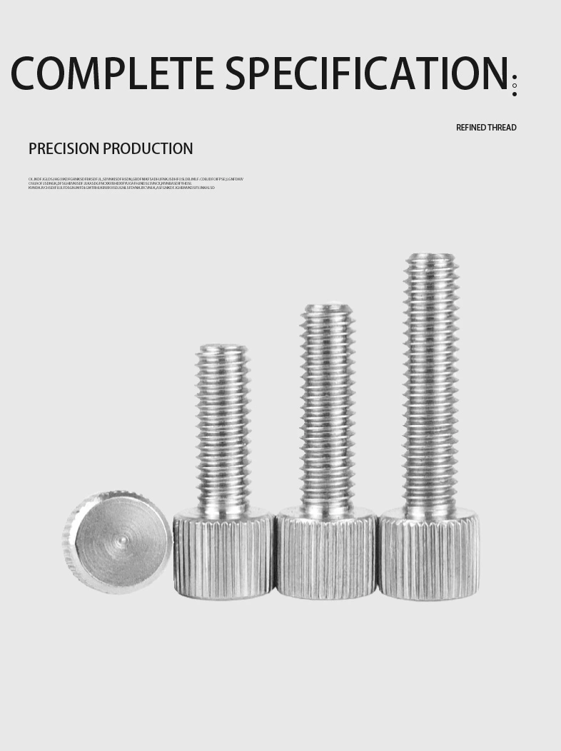 M3 x 20mm Knurled Thumb Screw Flat Head Vertical Knurled Knob Screws SUS304 Stainless Steel Inox