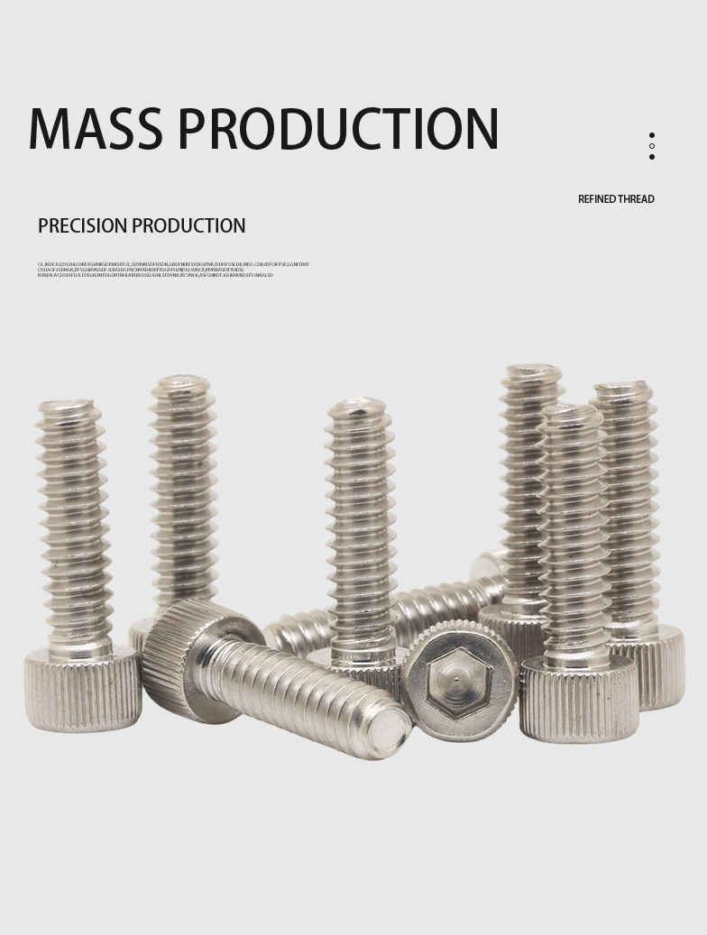 8-32 x 7/16" Knurled Socket Head Screw SUS304 Stainless Steel