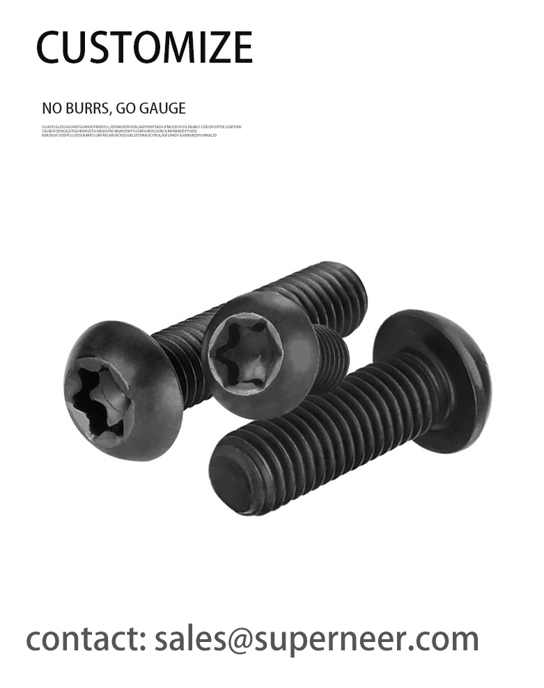 2-56 x 1/8" Button Head Torx Machine Screw Steel Black 