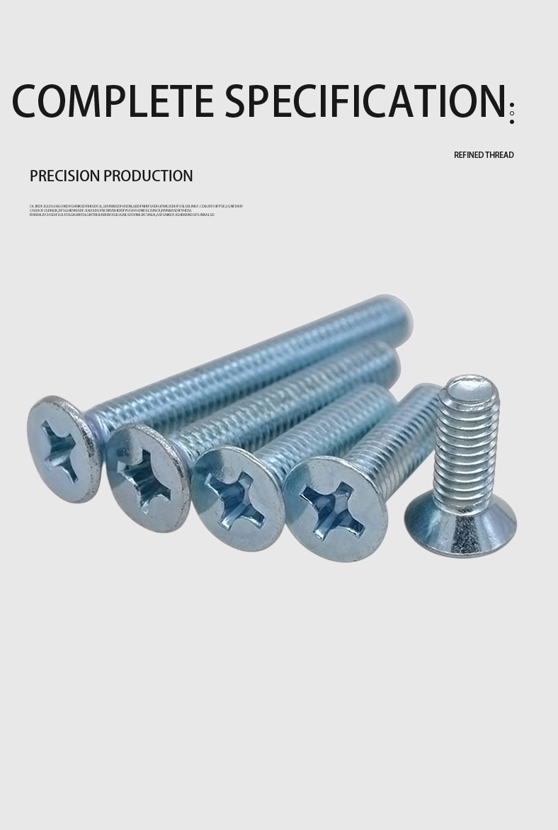 M3.5 x 12 mm Flat Head 120° Phillips Machine Screw Steel Blue Zinc Plated