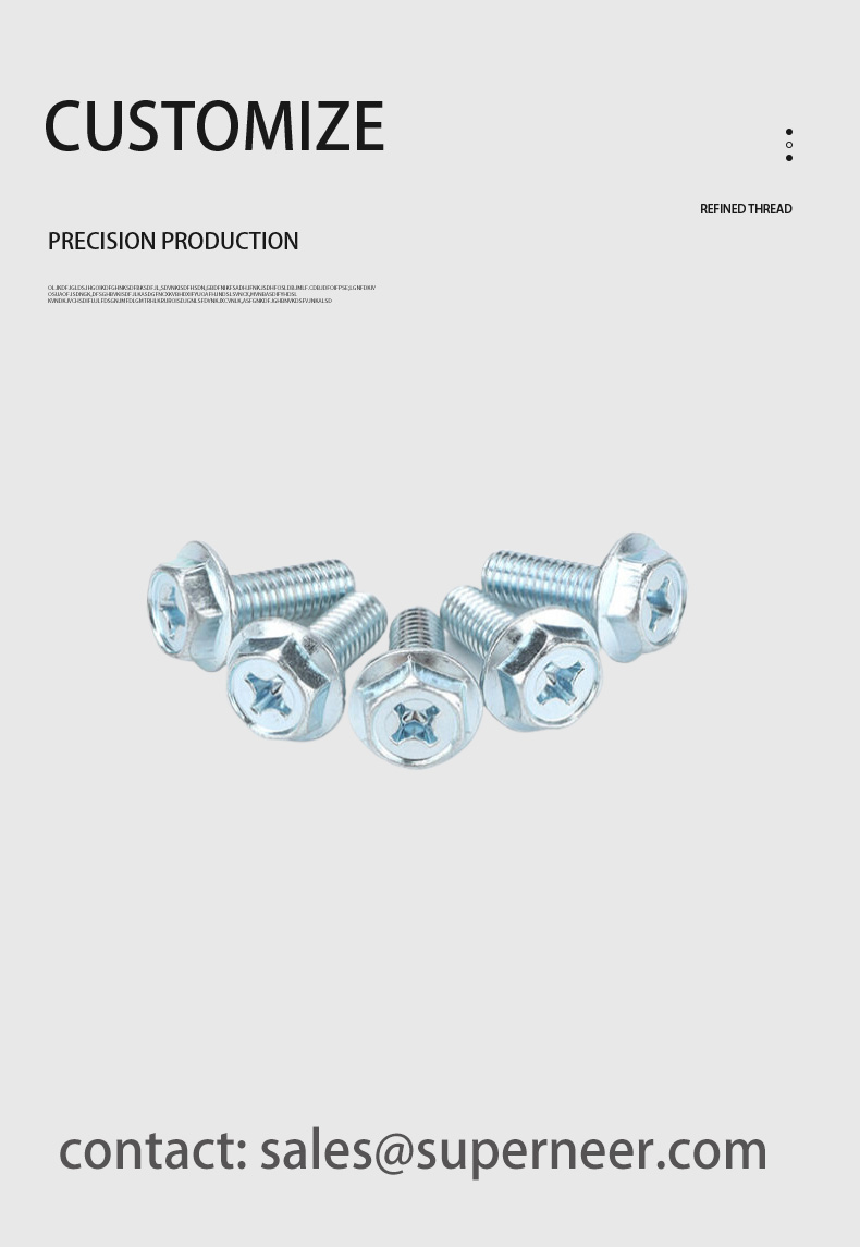 10-32 x 3/8" Indented Hex Washer Serrated Head Phillips Machine Screw Steel Blue Zinc Plated