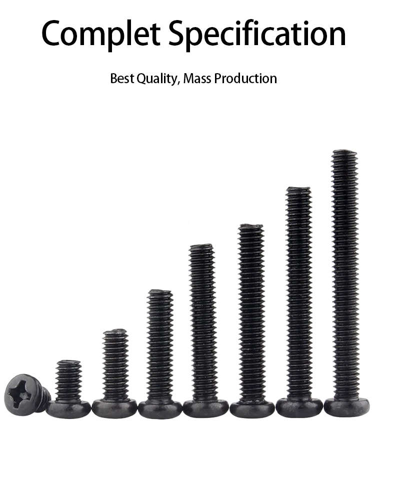 10-32 x 5/16" Pan Head Phillips Machine Screw Steel Black ANSI/ASME B18.6.3