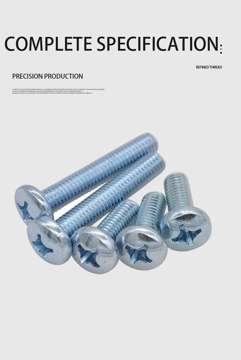 3-48 x 1/2" Pan Head Phillips Machine Screw Steel Blue Zinc Plated ANSI/ASME B18.6.3