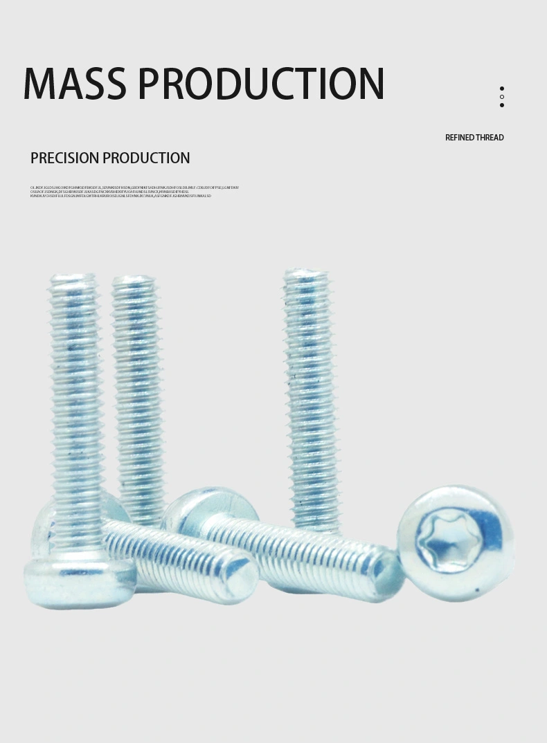 M2.5 x 12 mm Pan Head Torx Machine Screw Steel Blue Zinc Plated ISO 14583