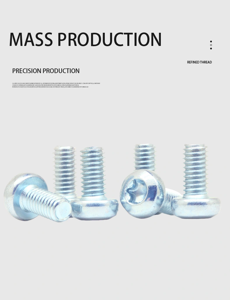 M3 x 6 mm Pan Head Torx Machine Screw Steel Blue Zinc Plated ISO 14583