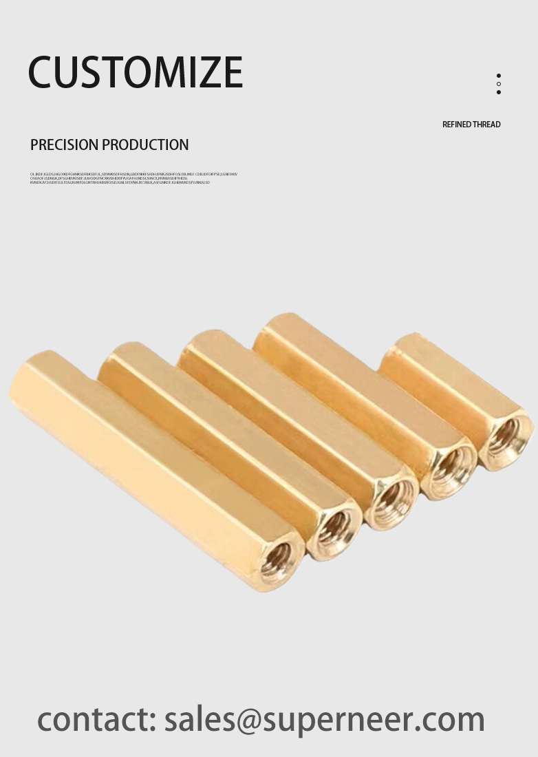 4-40 x 7/16" Hex Female Female Standoff Spacer Brass