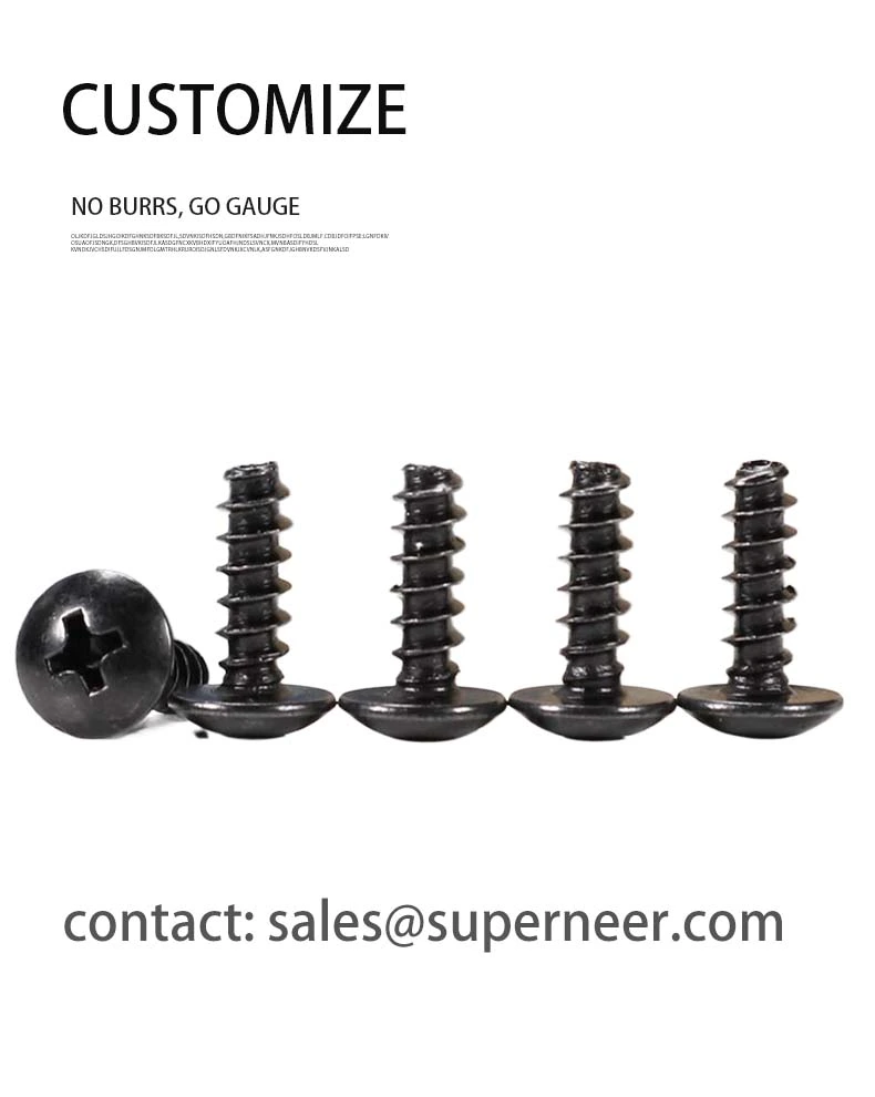 #6-20 x 1/4" Phillips Truss Head Self Tapping Screws Steel Black Zinc Plated