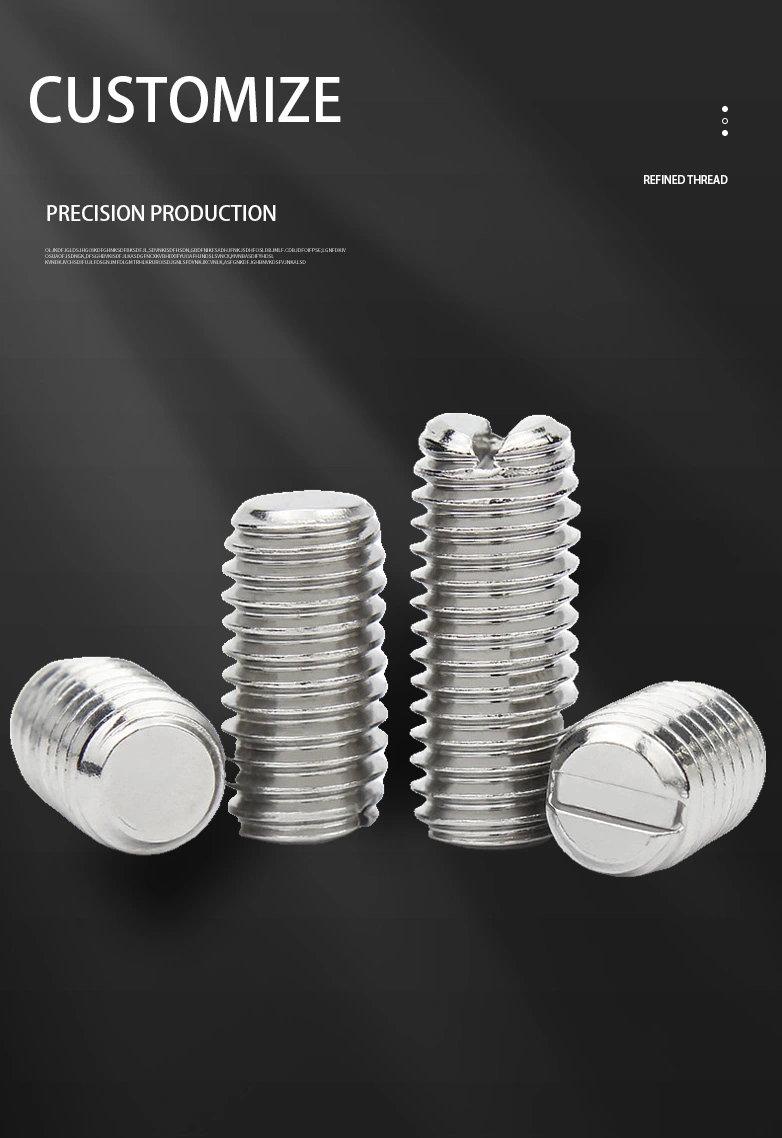 M4 x 9mm Slotted Flat Point Set Screw SUS304 Stainless Steel Inox 