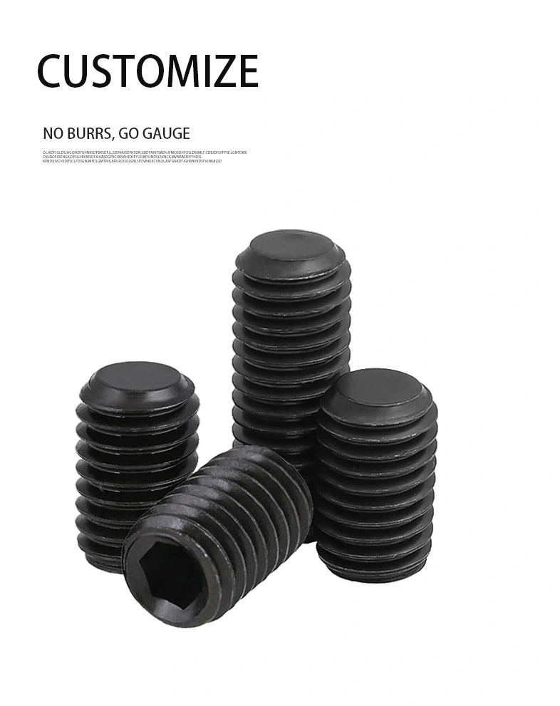 0 x 3/16" Flat Socket Set Screws Steel Black