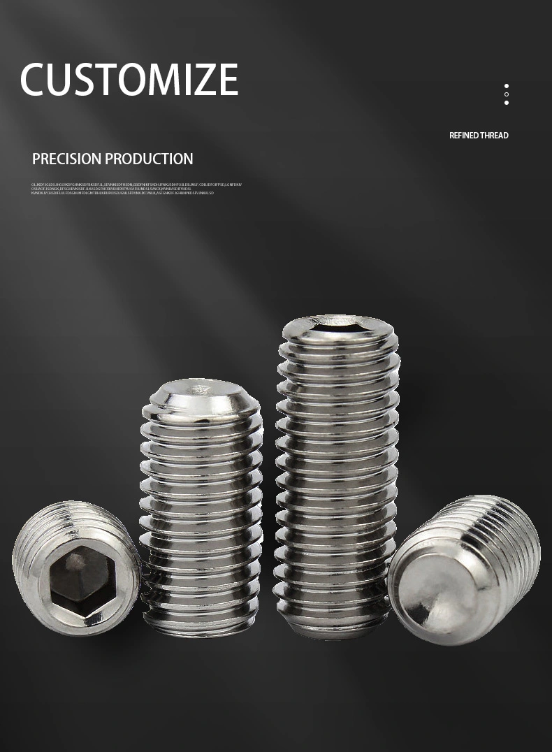 M3 x 10mm Socket Cup Point Set Screws SUS304 Stainless Steel Inox DIN916