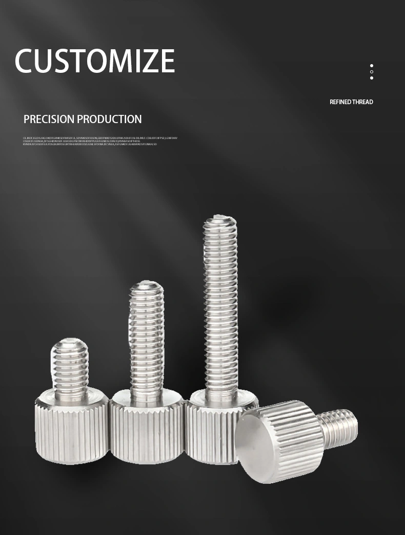 M3 x 20mm Knurled Thumb Screw Flat Head Vertical Knurled Knob Screws SUS304 Stainless Steel Inox