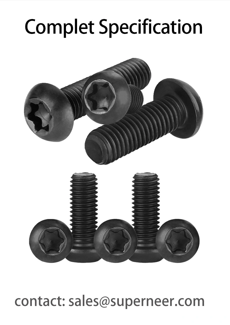 2-56 x 1/8" Button Head Torx Machine Screw Steel Black 