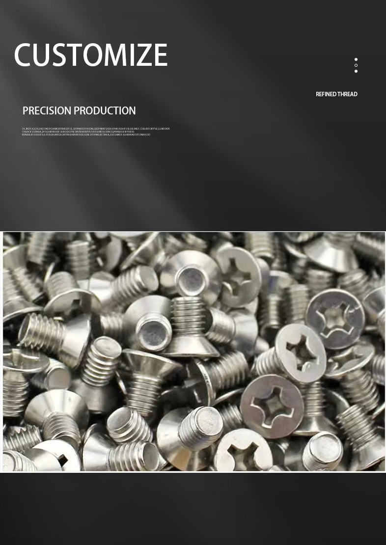 M1.6  x 6 mm  Flat Head 90° Phillips Machine Screw SUS304 Stainless Steel Inox DIN 965