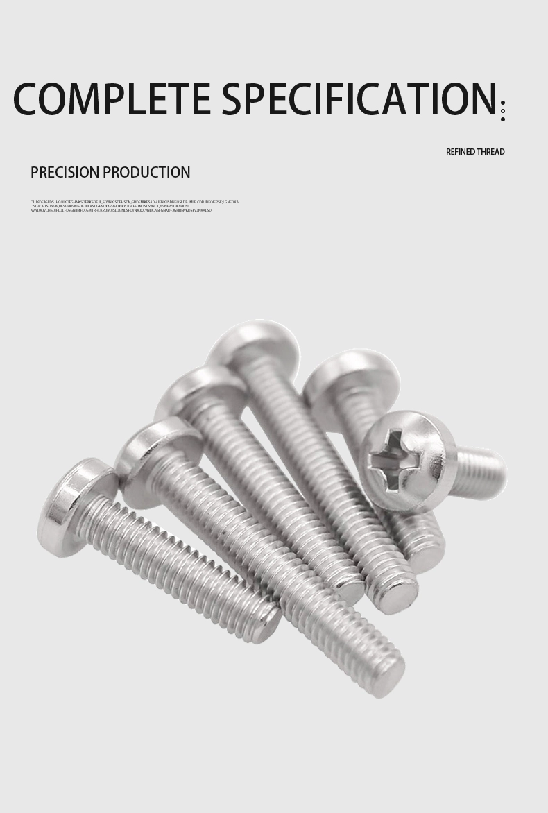 3-48 x 7/16"  Pan Head Phillips Machine Screw SUS304 Stainless Steel Inox ANSI/ASME B18.6.3