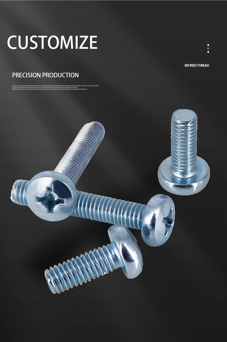 3-48 x 1/2" Pan Head Phillips Machine Screw Steel Blue Zinc Plated ANSI/ASME B18.6.3