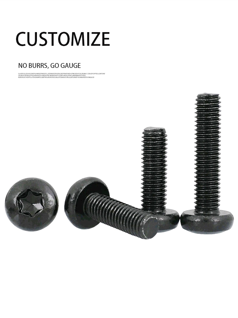M6 x 12 mm Pan Head Torx Machine Screw Steel Black ISO 14583