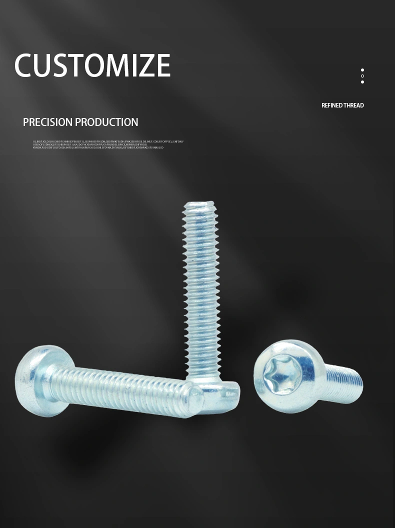 M2.5 x 12 mm Pan Head Torx Machine Screw Steel Blue Zinc Plated ISO 14583