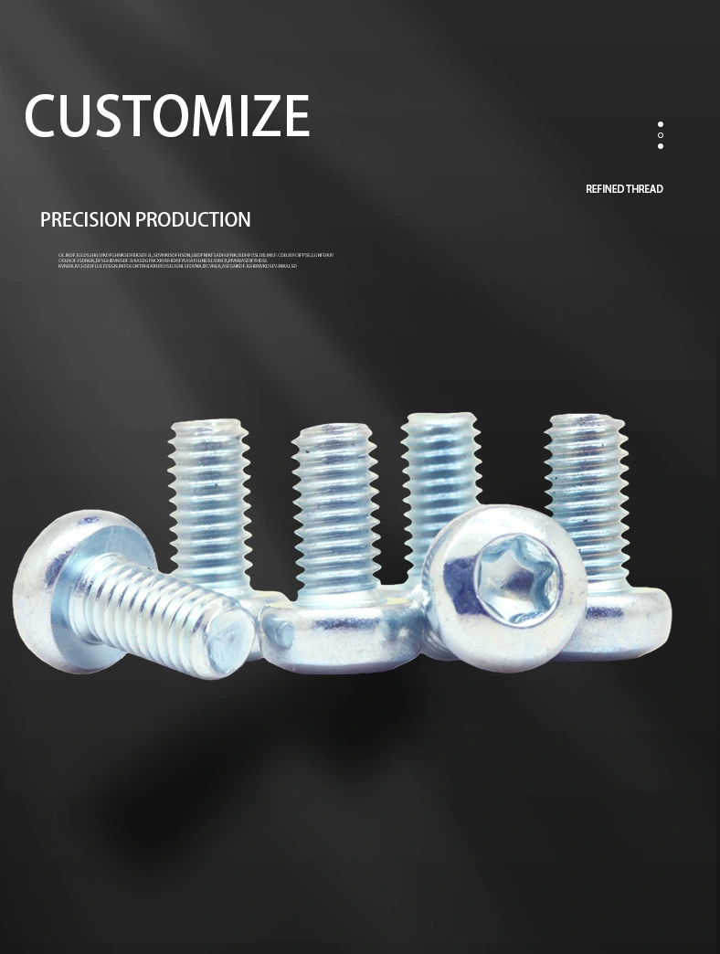 M3 x 6 mm Pan Head Torx Machine Screw Steel Blue Zinc Plated ISO 14583