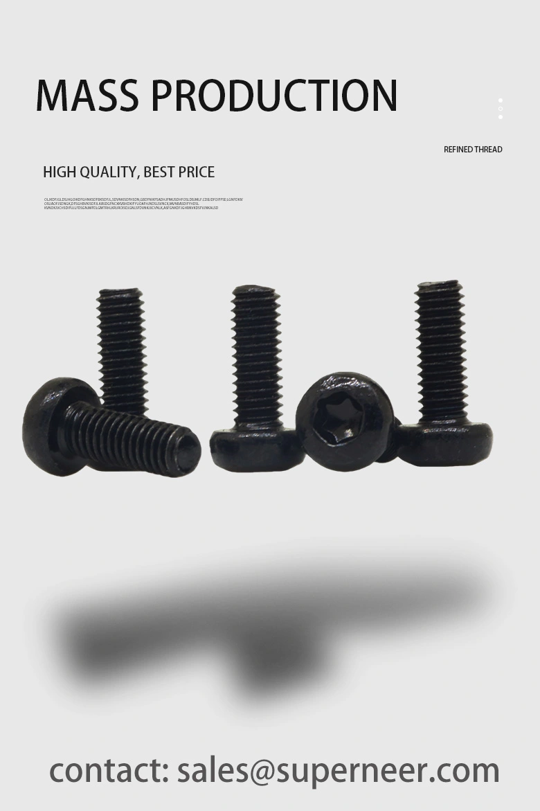 M3 x 8 mm Pan Head Torx Machine Screw Steel Black ISO 14583