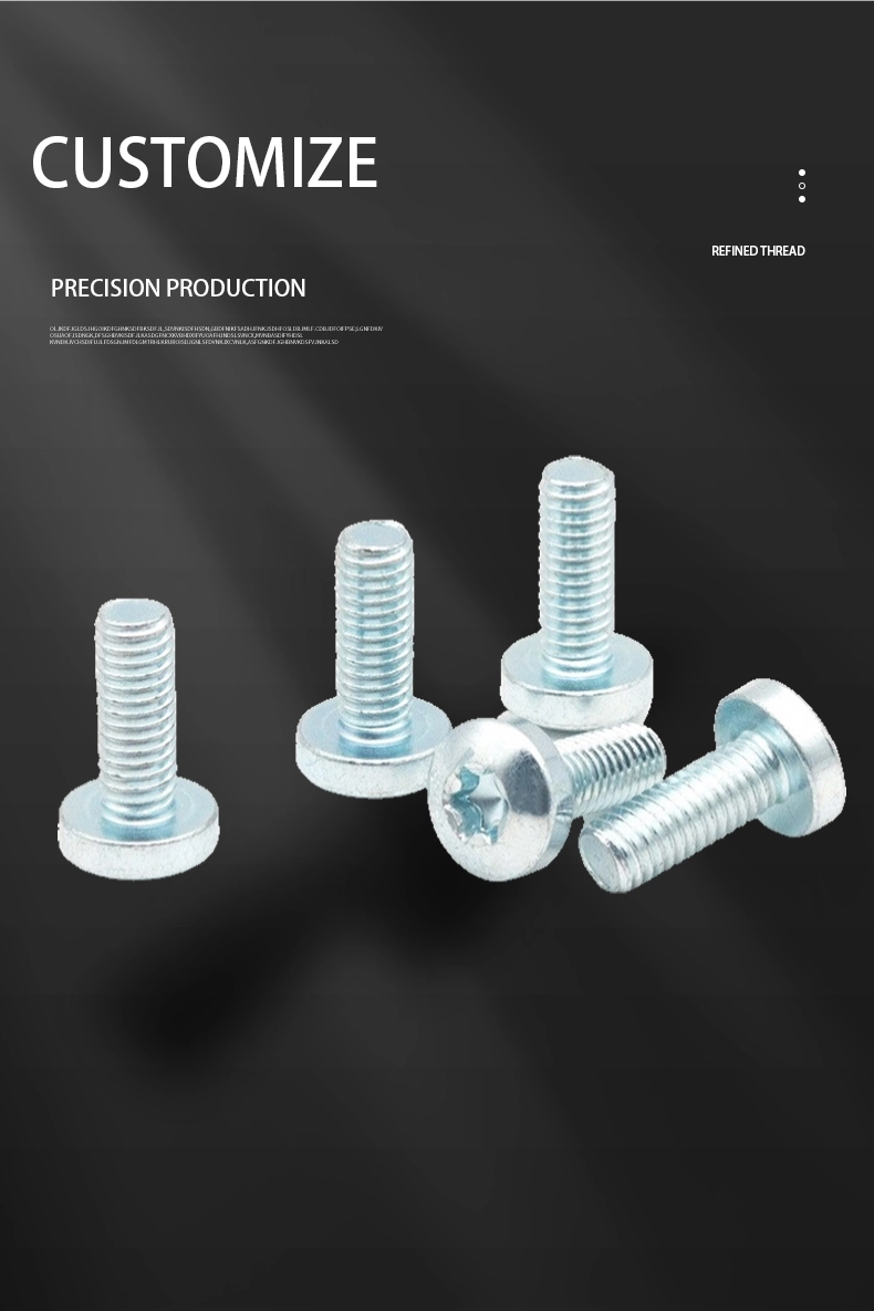 M3 x 8 mm Pan Head Torx Machine Screw Steel Blue Zinc Plated ISO 14583