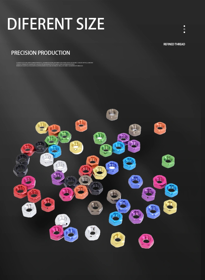 M5 Aluminium Hex Nut Anodized Color
