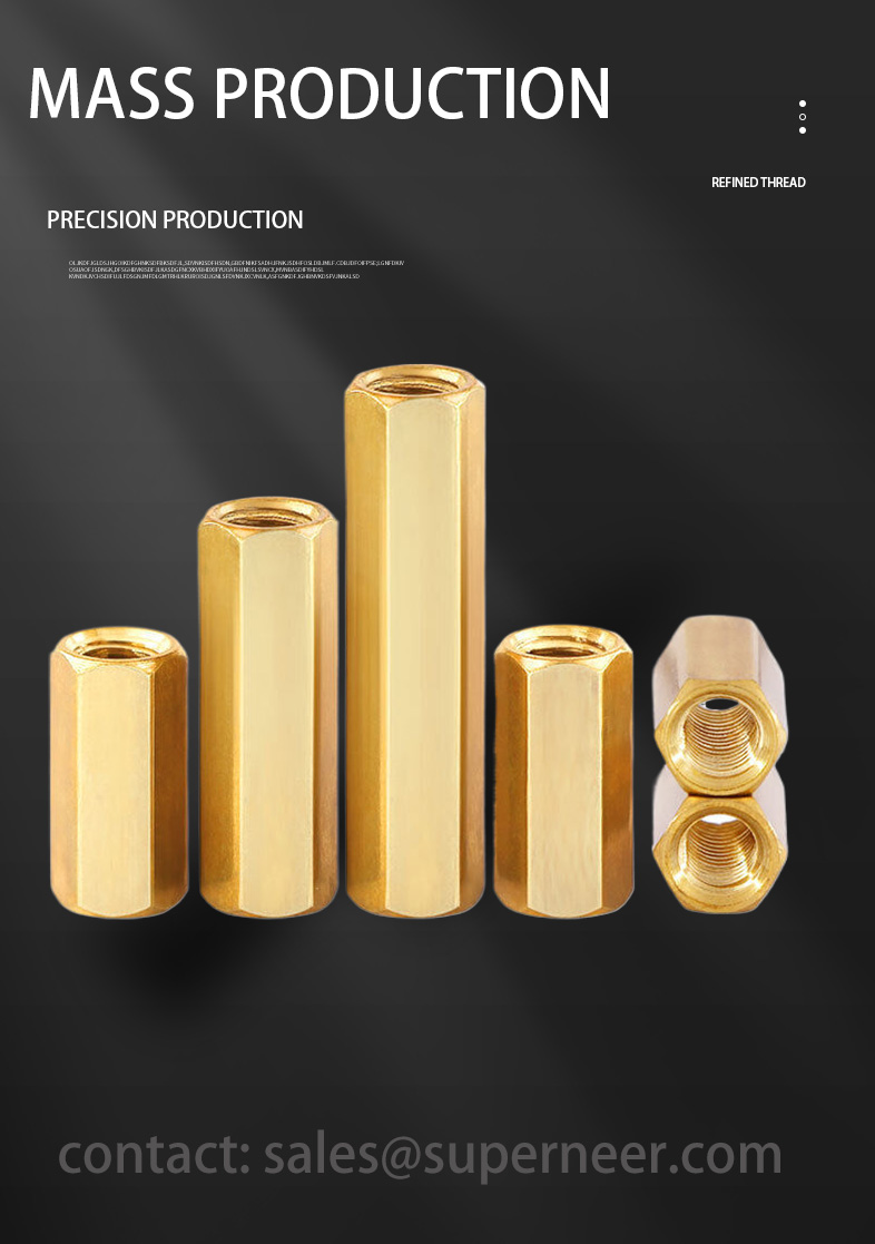 4-40 x 7/16" Hex Female Female Standoff Spacer Brass