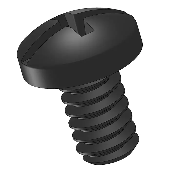 Black Zinc Plated Steel Slotted Phillips Pan Head Screw