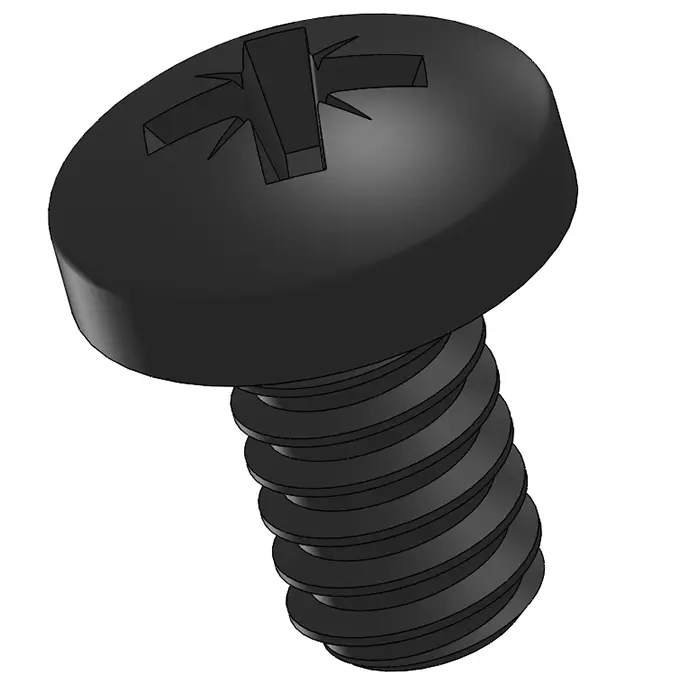 Black Zinc Plated Steel Pozi Pan Head Screw
