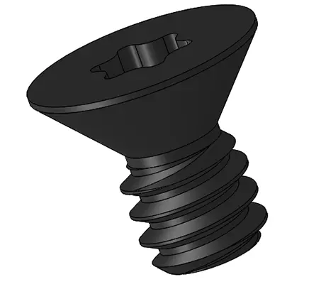 Black Zinc Plated Steel Torx Flat Head Screws