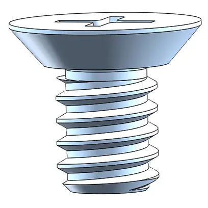 Blue Zinc Plated Steel  Phillips Flat Head Screw