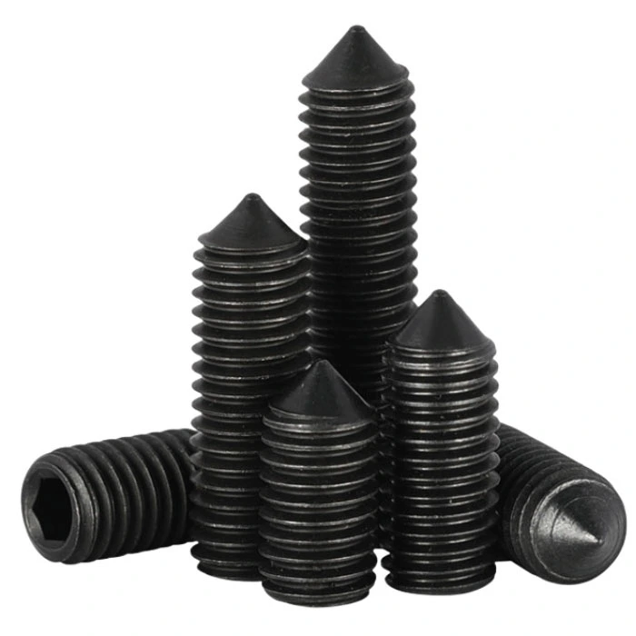 Black Steel Socket Set Screw with Cone Point