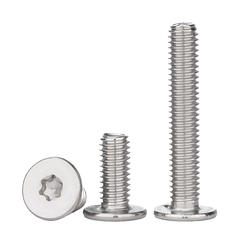 Nickel Plated Steel Thin Flat Head Screws  - Torx Drive 