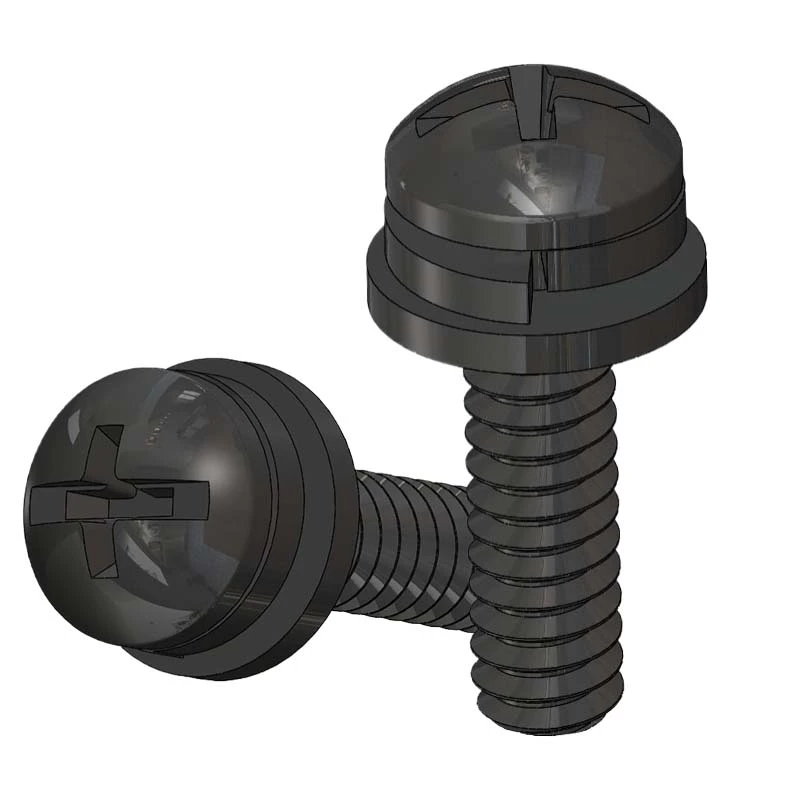 Black Steel Phillips Slot SEMS Screws | Stainless Steel | Blue Zinc | Black