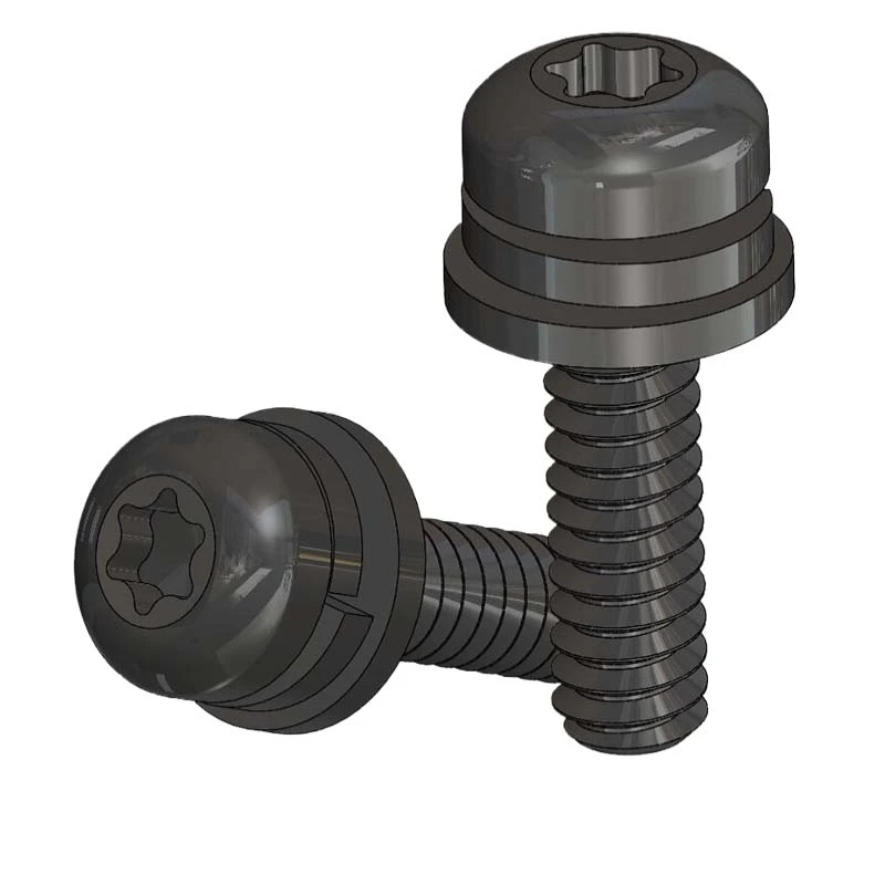 Black Steel Double Washer Screw - Pan Head Phillips Drive