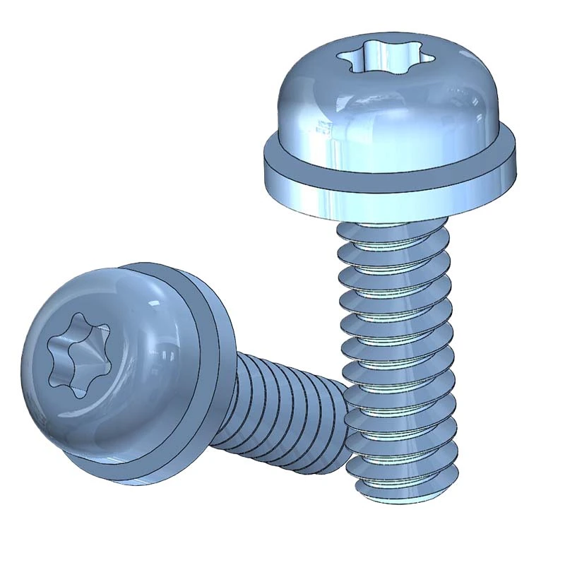 Blue Zinc Plated Steel Sems Screws Suppliers - Pan Torx with Flat Washer