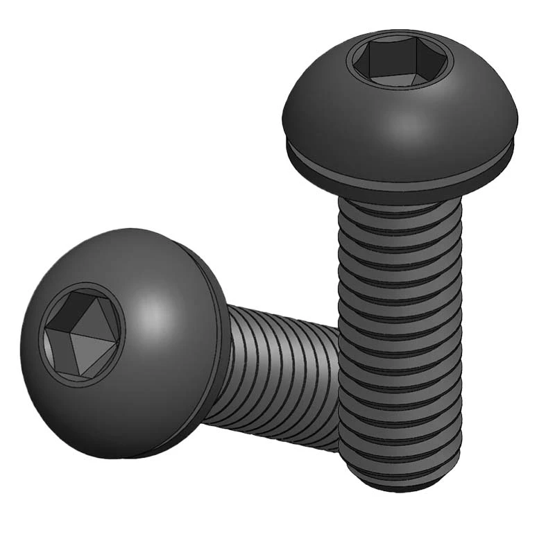 Black Oxide Steel Button Head SEMS Screw with Internal Tooth Washer