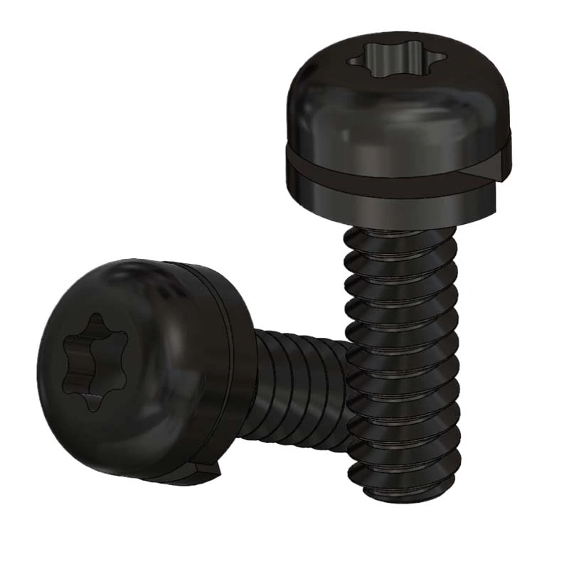 Black Steel Pan Head Sems Screw